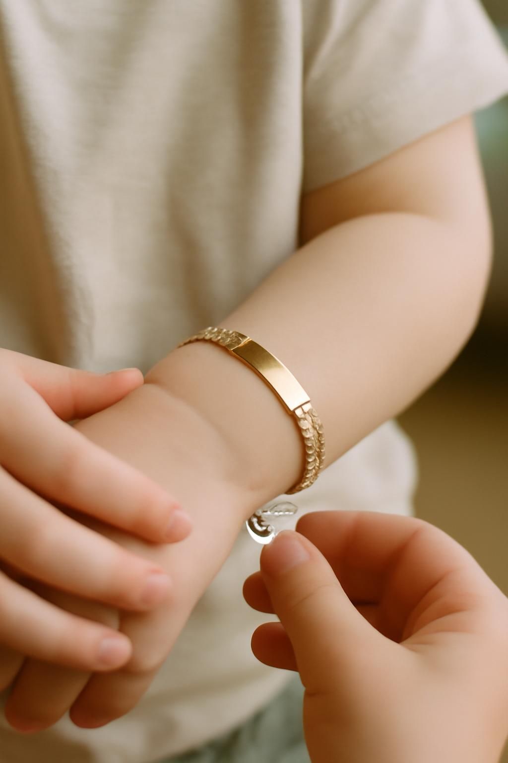 découvrez comment choisir la taille idéale de gourmette en fonction de l'âge de votre enfant pour un bijou parfaitement ajusté et confortable.