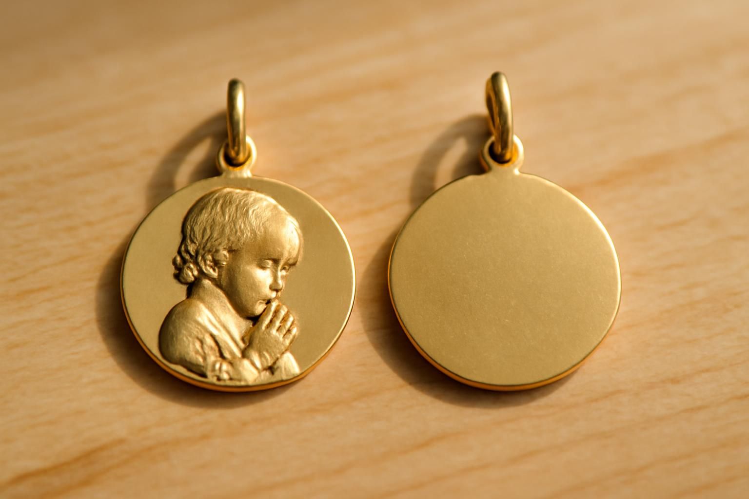 découvrez si vous pouvez graver une médaille de baptême des deux côtés, recto et verso, pour personnaliser ce cadeau unique et symbolique.